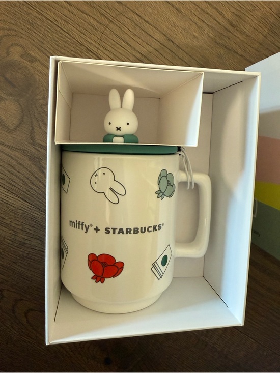 Starbucks Other - miffy + STARBUCKS Ceramic Mug with Bunny Lid - 14oz. NIB